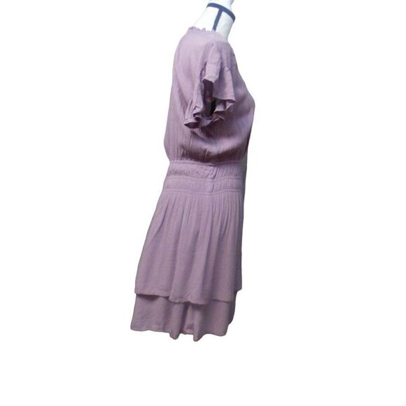 RDI Women’s Flutter Sleeve , Tie Front, Elastic Waist Gauze Crinkle Mini Dress, - Picture 2 of 10